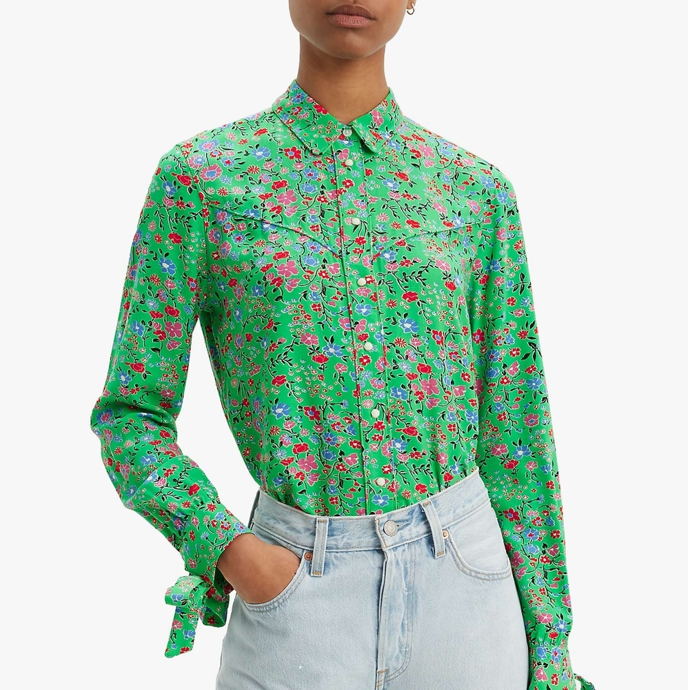 Levi's Selita Tie Cuff Western Shirt Floral Island
